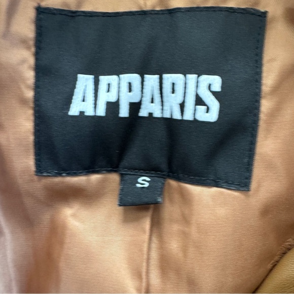 Apparis Brown Faux Leather Puffer Jacket - Picture 7 of 11